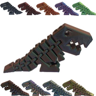 6.5" Flexi Rexi T Rex - 20+ Colors - Made in USA (Tri Green/Purple/Bronze)