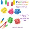 1,000 Pcs of Pencil Top Erasers for Kids Bulk Classroom (100 Packs of 10) Fun Pencil Tip Top Eraser Toppers for Kids Bulk School Supplies, Teacher Supplies view 2