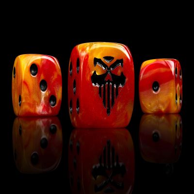 Baron of Dice Fires of Hell Resin Dice - Set of 25 (Square)