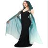DAZCOS Women's Chiffon Hooded Cape Elf Sheer Cloak Tulle Bridal Off Shoudler Capelet (Green) view 1