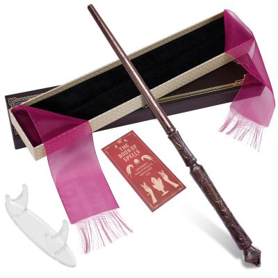 CharmRegion Wooden Wizard Magic Wand Hand Carved Wood Witch Wand for Kids Collection Cosplay, 14.5 in, Pyramid