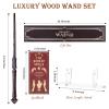 CharmRegion Wooden Wizard Magic Wand Hand Carved Wood Witch Wand for Kids Collection Cosplay, 14.5 in, Pyramid view 4