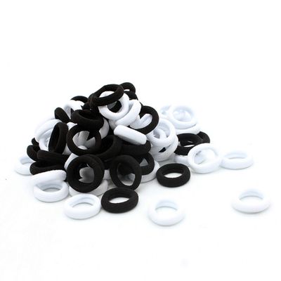 100 Pcs Baby Girls Hair Ties - Small Size Elastic Hair Ties for Baby Girls Infants Toddlers Multicolor Hair Bands Elastic Ponytail Holder (White Black)
