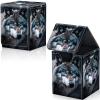 Qindaiwen Card Deck Box for Trading Cards, MTG Deck Box Fits 100+ Single Sleeved Cards, PU Leather Strong Magnet Card Deck Case Holder for Magic Commander TCG CCG, Wolf's Gaze view 1