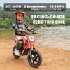 36V Racing Electric Dirt Bike for Kids, Peak 400W Powerful Motorcycle for Ages 3-6, Dual Shock Absorption, 3 Speed Modes with Safe Disc Brake, 12" Tires, Orange view 2
