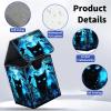Qindaiwen Card Deck Box for Trading Cards, MTG Deck Box Fits 100+ Single Sleeved Cards, PU Leather Strong Magnet Card Deck Case Holder for Magic Commander TCG CCG, Cat Blue Eyes view 2