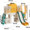 10 in 1 Toddler Slide Kids Indoor Outdoor Playset for Age 1+ with Basketball Hoop Telescope Climbing Ladder Crawl-Through Tunnel Swing for Playground view 3
