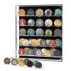 Challenge Coin Display Case, Acrylic Wall Mount Military Coin Holder Display Cabinet Rack, Shadow Box fits 45 Military Medals Poker Chip for Badges Ribbons Insignia Buttons view 1