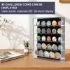 Challenge Coin Display Case, Acrylic Wall Mount Military Coin Holder Display Cabinet Rack, Shadow Box fits 45 Military Medals Poker Chip for Badges Ribbons Insignia Buttons view 4