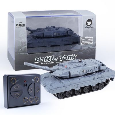 KALASU Remote Control Tank, 2.4GHz 9-Channel RC Combat Vehicle with Sound, Lights, Rotating Turret. Children's Military Toy for Boys and Girls (Grey)