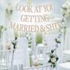 Look At You Getting Married Banner, Bachelorette Banner, Just Married Decor, Bridal Shower Wedding Engagement Party Decorations (Champagne Glitter) view 4
