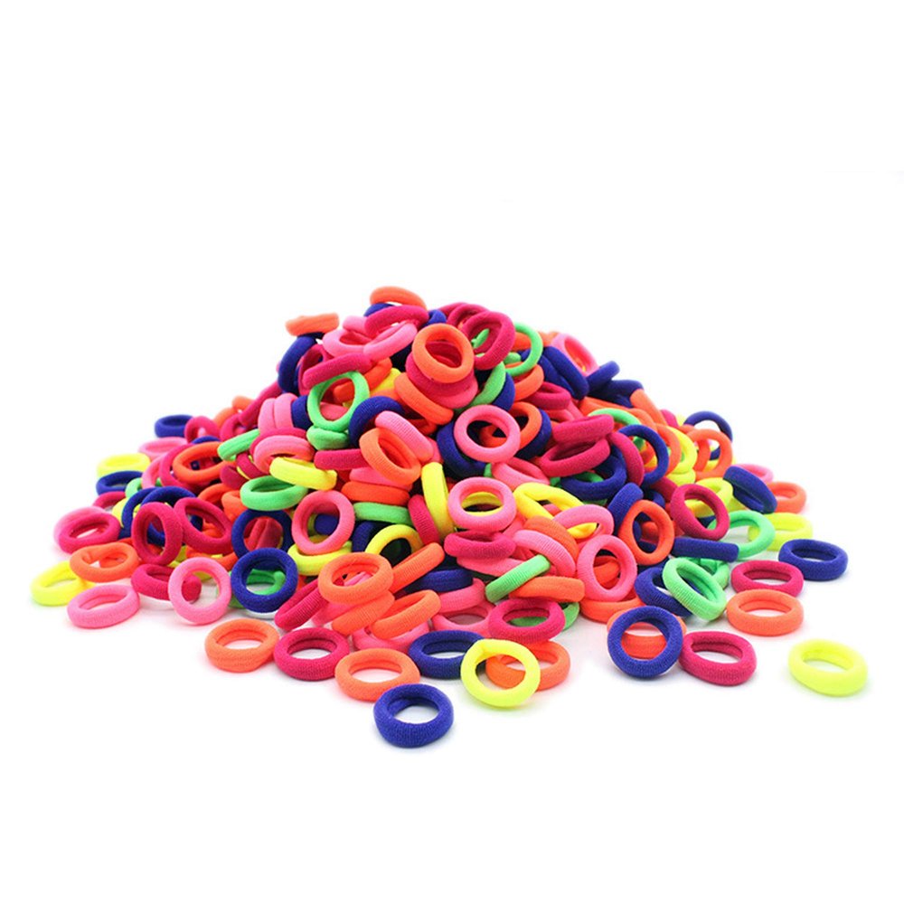 100 Pcs Baby Girls Hair Ties - Small Size Elastic Hair Ties for Baby Girls Infants Toddlers Multicolor Hair Bands Elastic Ponytail Holder (Dark)