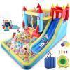 AKEYDIY Bounce House,Inflatable Bounce Castle with Blower for Kids 3-10,Outdoor/Indoor Bouncy House Water Park for Backyard with 2 Splash Slides,Climbing Wall,Ball Pit,Jumping Area (146" x 132" x 81") view 1