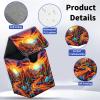 Qindaiwen Card Deck Box for Trading Cards, MTG Deck Box Fits 100+ Single Sleeved Cards, PU Leather Strong Magnet Card Deck Case Holder for Magic Commander TCG CCG, Desert Landscape view 2