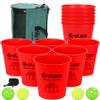 Olsa Giant Pong Yard Games, Yard Pong Outdoor Game for Adults and Family, Toss Backyard Lawn Games with 12 Buckets, Balls, Strength Carrying Bag for Beach Camping Backyard Party(Red) view 1