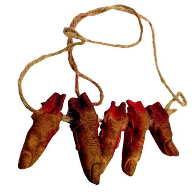 Cndiyald Halloween Bloody Finger Necklace Horror Broken Faked Realistic Finger Ornament Creepy Necklace Horror Broken Finger Decoration