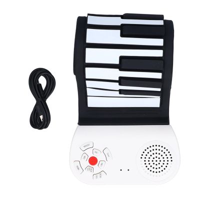 49 Key Hand Roll Up Piano 8 Tones 6 Demo Songs with Built In Speaker USB Charging for Kids and Beginners