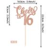 12 Pack Happy 16th Birthday Centerpiece Sticks Assembled Glitter Cheers to 16 Years Birthday Table Centerpiece Sticks for 16 Fabulous Theme Party Supplies Rose Gold view 2