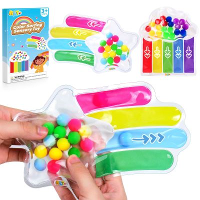 2 PCS Color Sorting Sensory Toys for Toddlers: Quiet Calming Travel Roadtrip Toys for Kids - Fine Motor Matching Game for Preschool Learning Activities - Classroom Prizes Easter Basket Stuffer