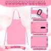 Handepo 28 Pcs Kid Apron and Chef Hat Set Adjustable Bib Apron with Pockets for Kids Cooking Baking Painting Crafting(Pink) view 3