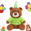 Cuteoy Happy Birthday Bear Musical Stuffed Animal Shaking Singing Dancing Plush Toy Electric Interactive Animated Plushies Gifts for Kids Girls Boys view 1