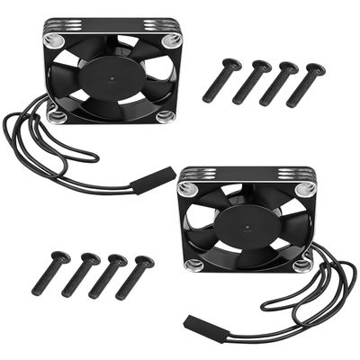 2 Pcs 35mm RC Motor Cooling Fan 21000RPM 8.4V, ESC Motor Cooling Fan Heatsink RC Car 1/8 1/10 Scale 3650 3660 540 550 Brushless Motor (Black Silver)