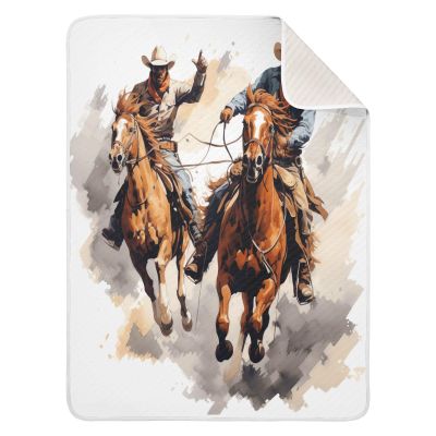 WELLDAY Baby Blanket for Boys Girls - Western Cowboy Portrait Blankets, Unisex Soft and Comfor Children Blanket for Children Sound Sleep Boys and Girls Gifts 30 x 40 Inch