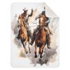 WELLDAY Baby Blanket for Boys Girls - Western Cowboy Portrait Blankets, Unisex Soft and Comfor Children Blanket for Children Sound Sleep Boys and Girls Gifts 30 x 40 Inch view 1