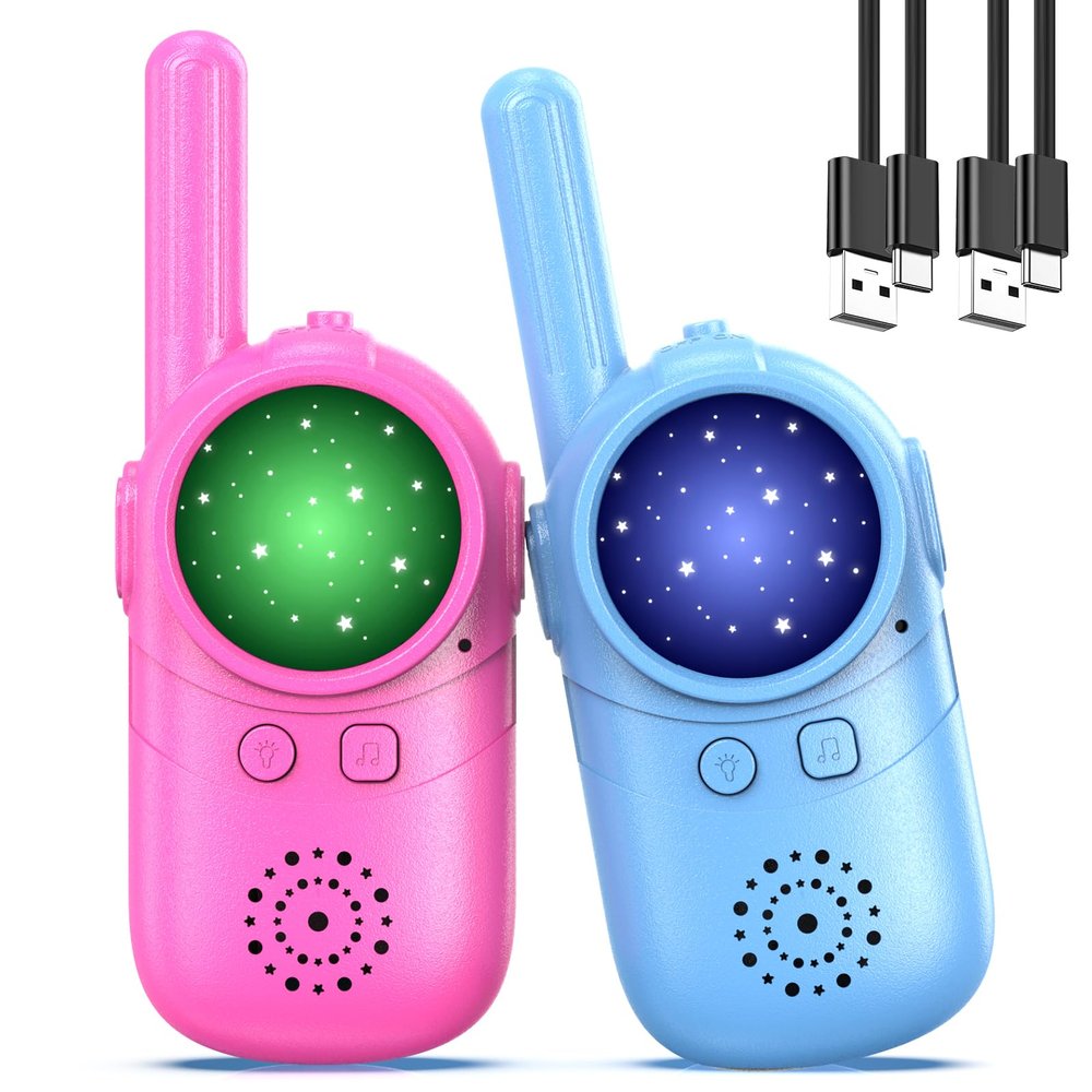 Inspireyes Walkie Talkies for Kids Rechargeable, 3 4 5 Year Old Boy Girl Gifts, 2 Pack Birthday Gifts for 3 4 5 6 7 8 Year Old Boys, Toddler Toys for Indoor Outdoor Games