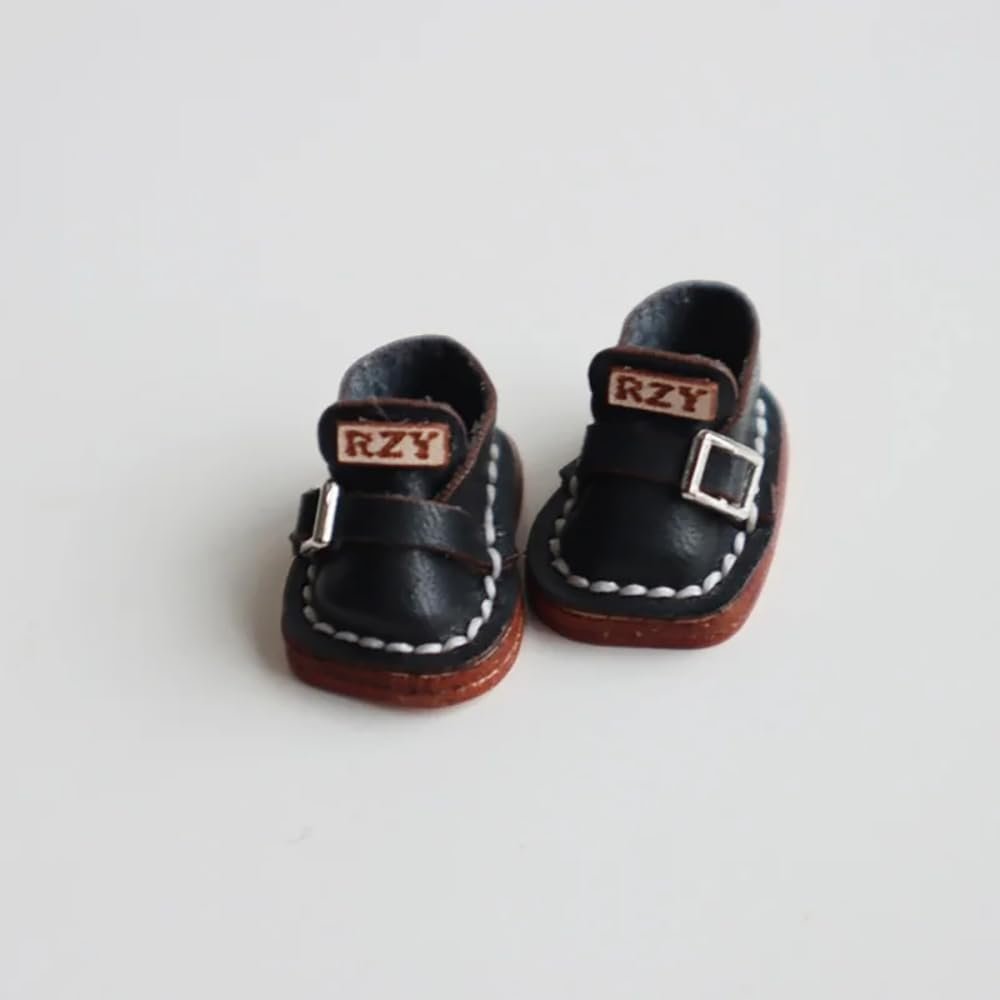 XiDonDon 1/12 BJD Doll Shoes for Ob11,GSC,Body9,YMY Body Dolls Clothes Accessories Toys 1 Pair (Black)