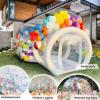 10FT Inflatable Bubble House Dome with Tunnel, Bubble House Dome Inflatable PVC Tarpaulin Dome Tent Decorative, Bubble Balloon House with Air Blower, Transparent Inflatable Dome for Party, Yard view 3