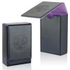 Buweeo Tarot Card Case/Holder, Single Deck PU Leather Card Holder for Most Standard Size Tarot Cards or Playing Cards, Black and Purple view 1