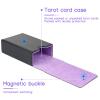 Buweeo Tarot Card Case/Holder, Single Deck PU Leather Card Holder for Most Standard Size Tarot Cards or Playing Cards, Black and Purple view 3