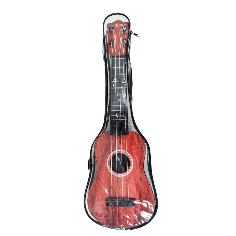 NZLTQO 16" Kids Ukulele, 4 Strings Musical Instruments with Bag, Mini Ukulele Guitar, Photo Booth Props, Plastic Ukulele Ornament Party Decoration for Home Office Bar Restaurant (Red)