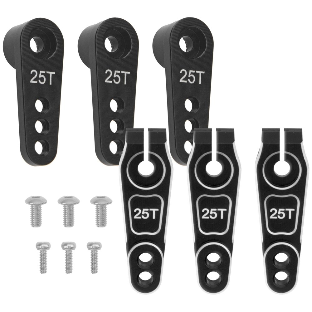 3Pcs Metal 25T Servo Horn 25 Teeth Steering Servo Arm M3 Threads & Metal 25T Servo Horn 25 Teeth Steering Arm Compatible with Futaba Savox Power HD HSP Servos Motor