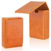 Buweeo Tarot Card Case/Holder, Single Deck PU Leather Card Holder for Most Standard Size Tarot Cards or Playing Cards, Brown view 1