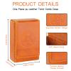 Buweeo Tarot Card Case/Holder, Single Deck PU Leather Card Holder for Most Standard Size Tarot Cards or Playing Cards, Brown view 2