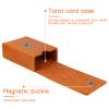 Buweeo Tarot Card Case/Holder, Single Deck PU Leather Card Holder for Most Standard Size Tarot Cards or Playing Cards, Brown view 3