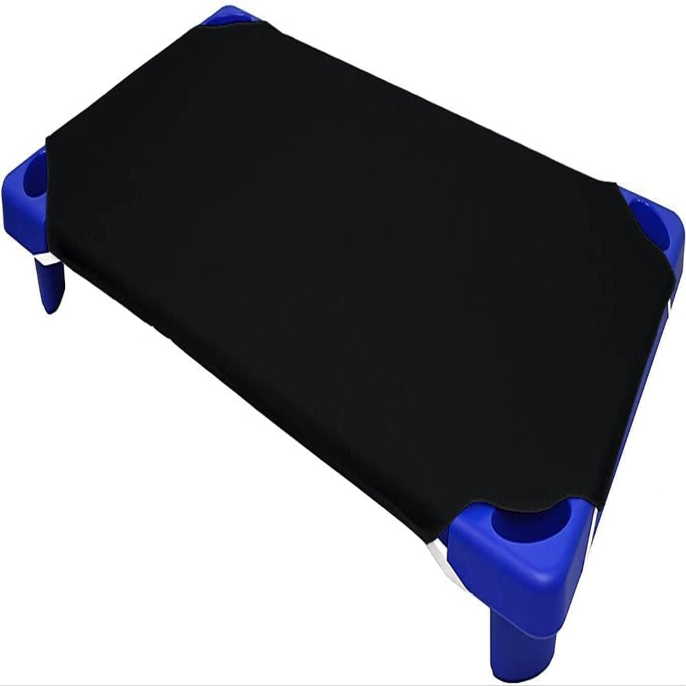 10 Pieces Toddlers Cot Sheets for Daycare Preschool Standard Size 23 x 40 Inch Soft Breathable Nap Sheet Polyester Cotton Black Cot Sheet for Boys Girls Naptime Sleeping for Cots Mat