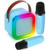 Mini Karaoke Machine with 2 Wireless Microphones for Kids Adults, Kids Karaoke Machine for Girls 18 Pre-Loaded Songs 4, 5, 6, 7, 8, 10, 12+ Years Old Teens Birthday Blue Pink (Blue) view 1