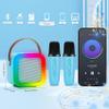 Mini Karaoke Machine with 2 Wireless Microphones for Kids Adults, Kids Karaoke Machine for Girls 18 Pre-Loaded Songs 4, 5, 6, 7, 8, 10, 12+ Years Old Teens Birthday Blue Pink (Blue) view 2