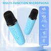 Mini Karaoke Machine with 2 Wireless Microphones for Kids Adults, Kids Karaoke Machine for Girls 18 Pre-Loaded Songs 4, 5, 6, 7, 8, 10, 12+ Years Old Teens Birthday Blue Pink (Blue) view 3