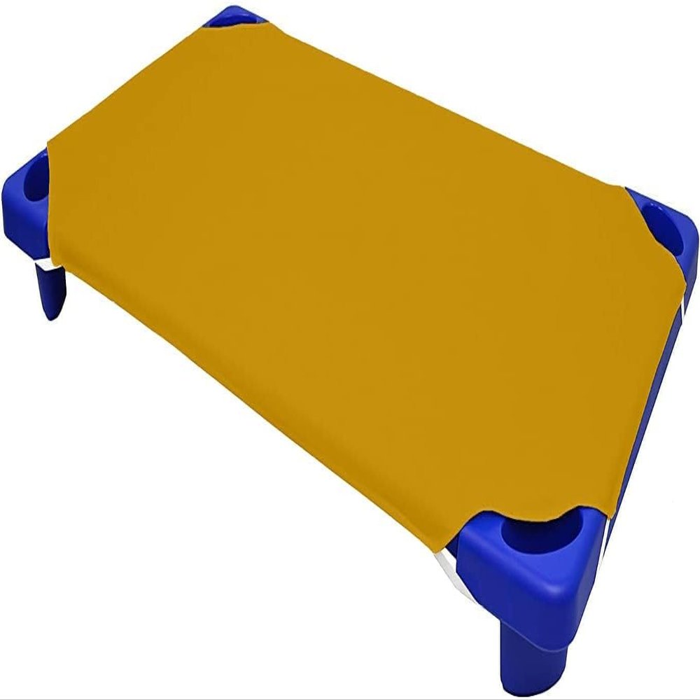 10 Pieces Toddlers Cot Sheets for Daycare Preschool Standard Size 23 x 51 Inch Soft Breathable Nap Sheet Polyester Cotton Gold Cot Sheet for Boys Girls Naptime Sleeping for Cots Mat