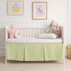 Mattress-Homes Crib Skirt Pleated, Dust Ruffle Adjustable Fit Standard Crib Nursery Mini Crib Toddler Breathable Skirt for Baby Boys or Girls,(Sage Solid - 24" x 38"/10" Drop) view 1