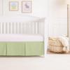 Mattress-Homes Crib Skirt Pleated, Dust Ruffle Adjustable Fit Standard Crib Nursery Mini Crib Toddler Breathable Skirt for Baby Boys or Girls,(Sage Solid - 24" x 38"/10" Drop) view 2