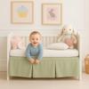 Mattress-Homes Crib Skirt Pleated, Dust Ruffle Adjustable Fit Standard Crib Nursery Mini Crib Toddler Breathable Skirt for Baby Boys or Girls,(Sage Solid - 24" x 38"/10" Drop) view 3