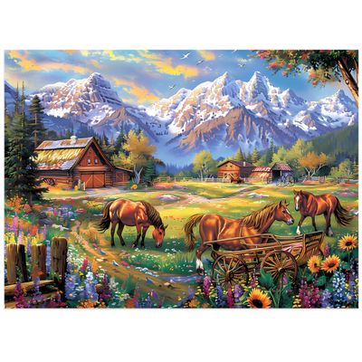 500 Piece Jigsaw Puzzle for Adults - Flowers, Mountain, Horse Themes - Funny Challenging Gift for Family Friends, 21 x 15 in