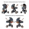 2 in 1 Baby Stroller Reversible Portable Standard Stroller Convertible Pushchair Infant Buggy Baby Carriage Foldable High Landscape Pram for Toddler Newborn (225 Pink) view 3