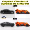 1/64 Wheels and Tires Set, 10-Pack 1 64 Scale Wheels with 10 for 1/64 Diecast Cars Upgraded and Modified Rubber Tires(Diameter 0.43in/11mm) (Black) view 4