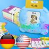 HALCONTORNO Bilingual English German Flash Cards - Deutsch Talking Flash Cards for Kids, Pocket Speech for Toddlers 3-12, Educational Learning Toys, Audible Gift Play Cards, Autism Sensory Toys (Blue) view 1